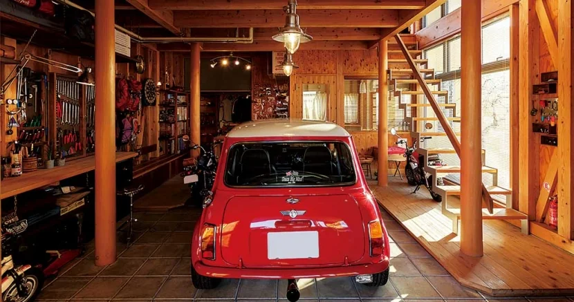 Naturally Finished Built-In Garage House