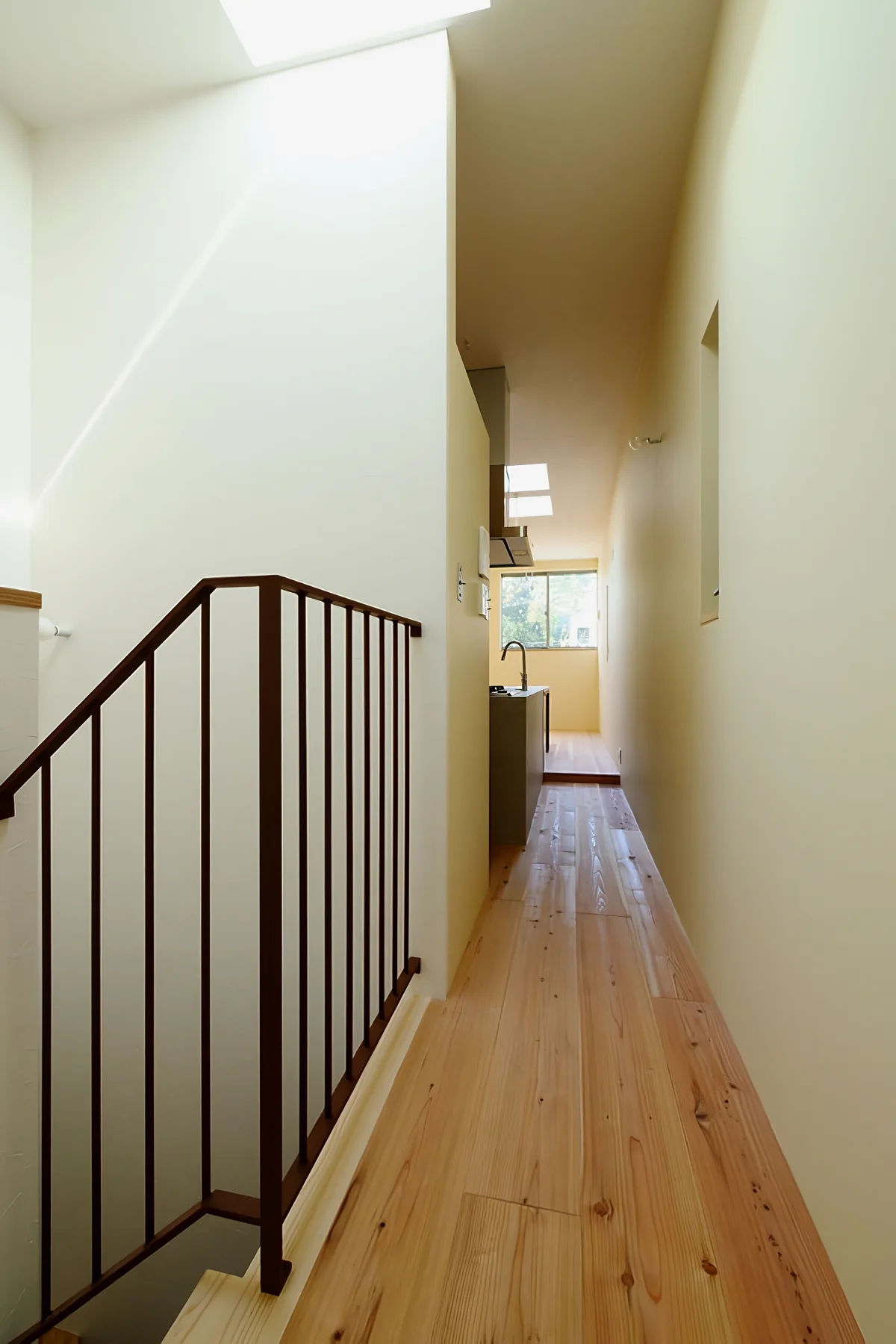 View of the living-dining-kitchen (LDK) from the staircase