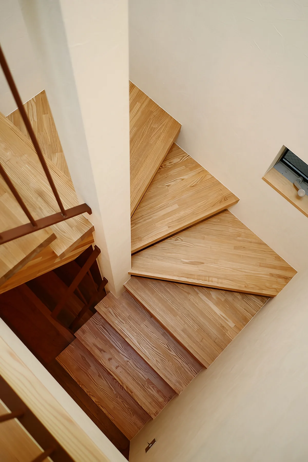 Second-floor winding staircase