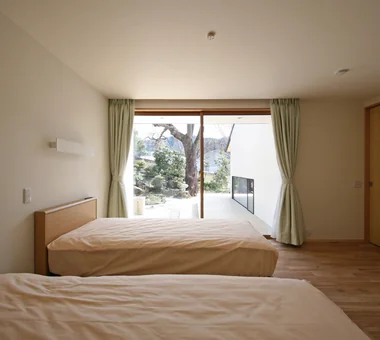 与垂枝樱共生的住宅｜和风现代住宅｜定制住宅｜卧室