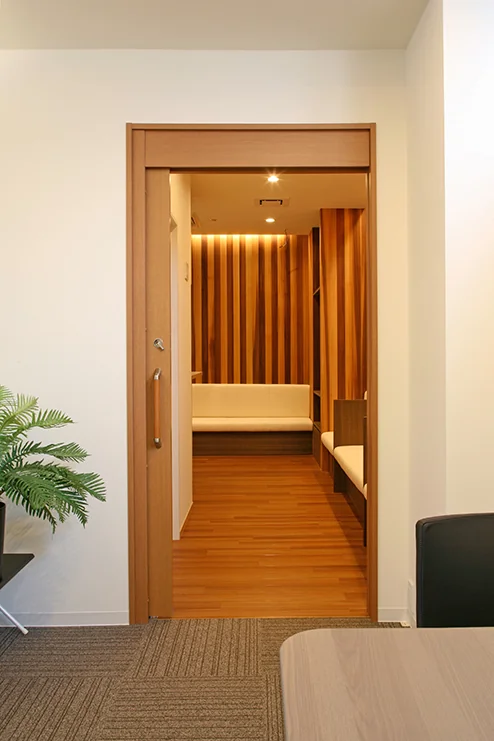 View from Consultation Room 1 toward the waiting area