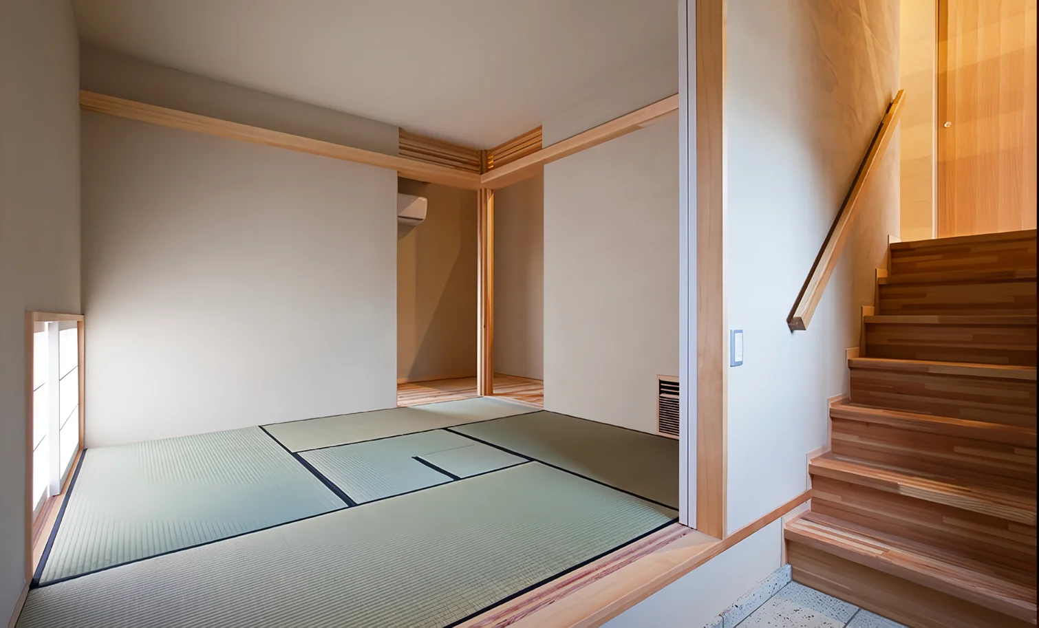 A tea room integrated seamlessly with the entrance earthen floor