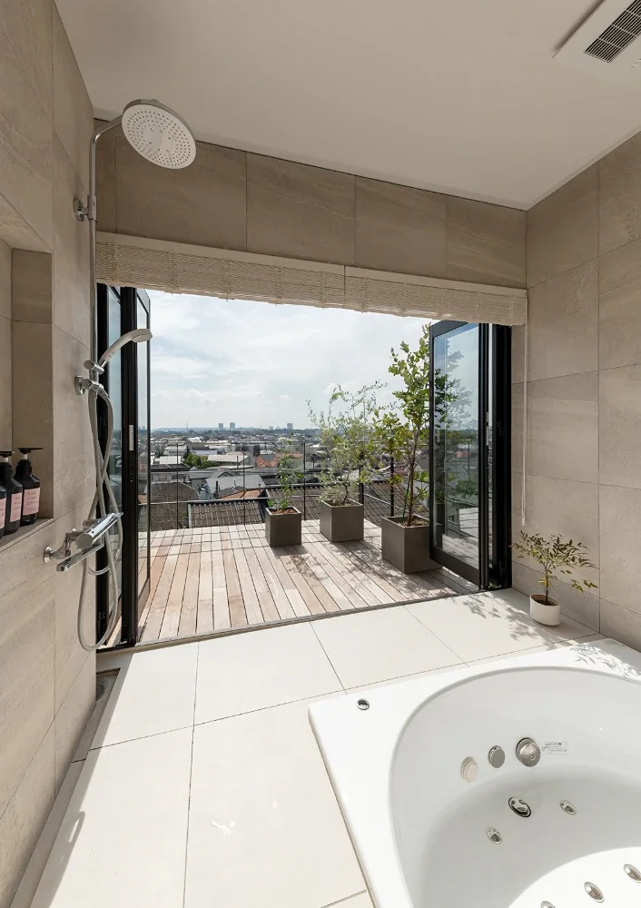 A House with a Deck Opening onto the View
