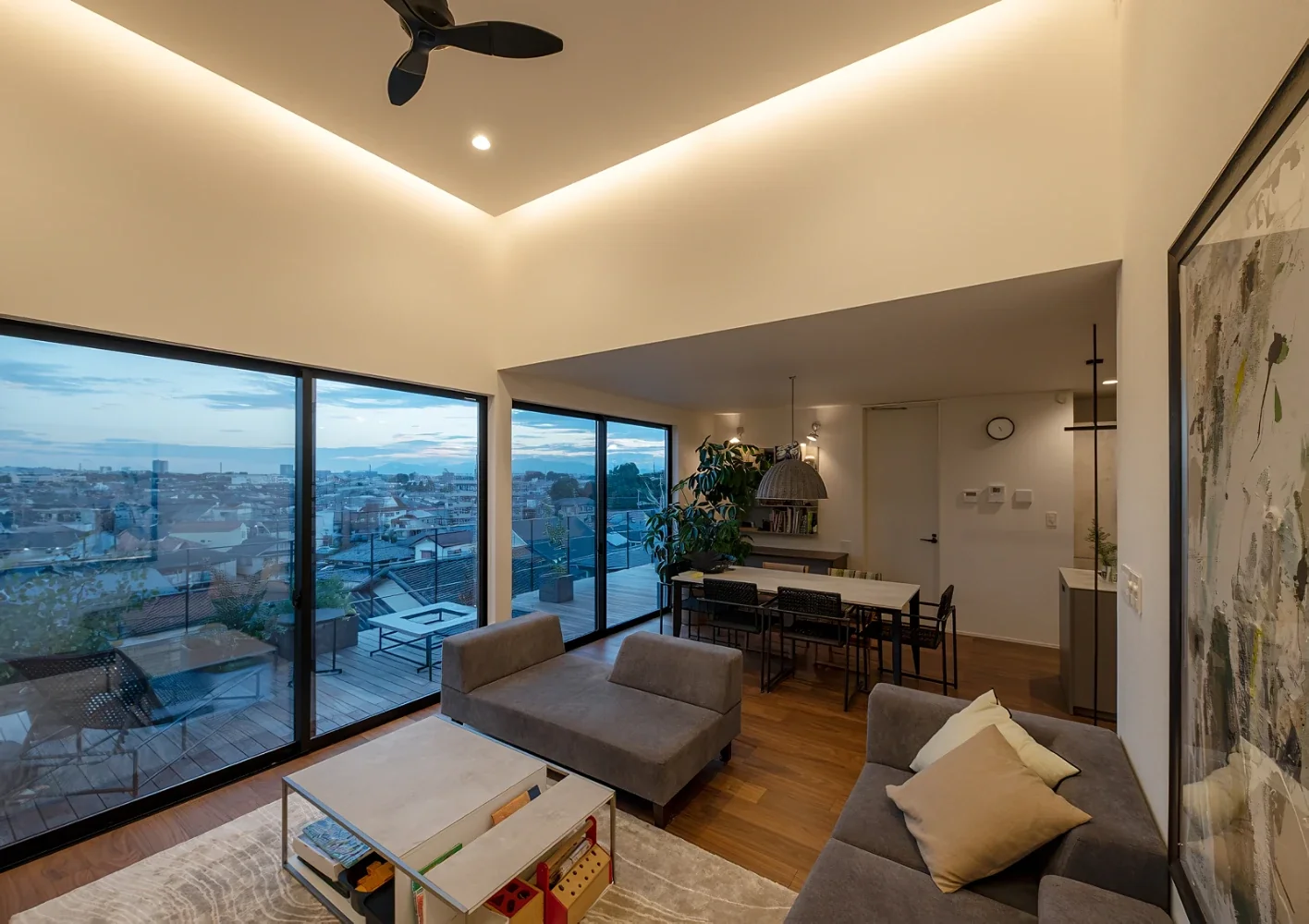 A House with a Deck Opening onto the View