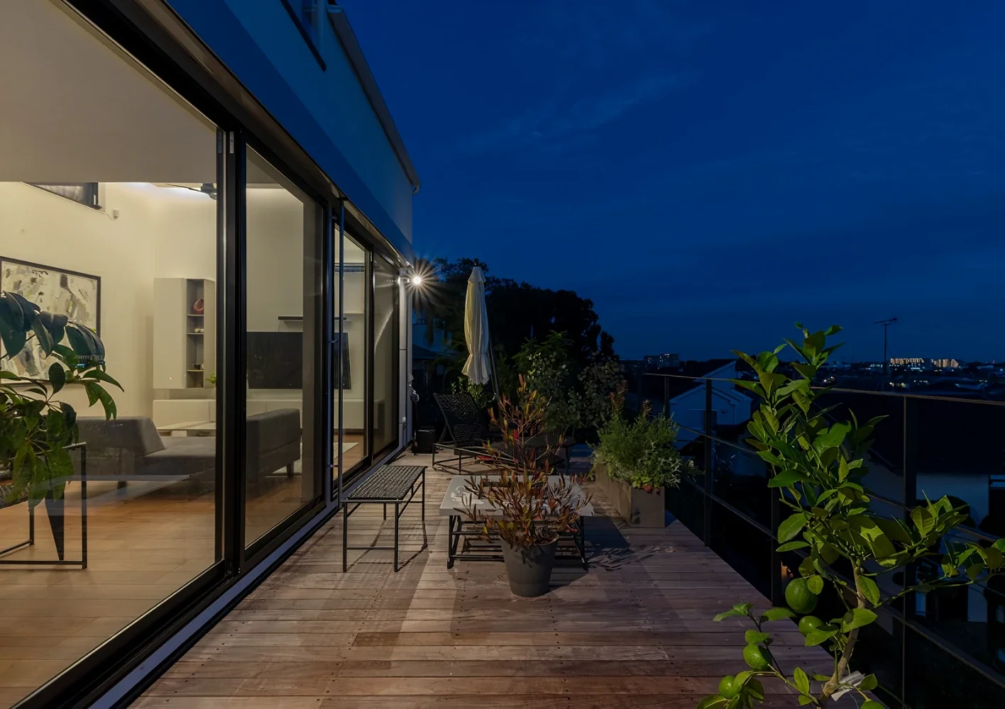 A House with a Deck Opening onto the View