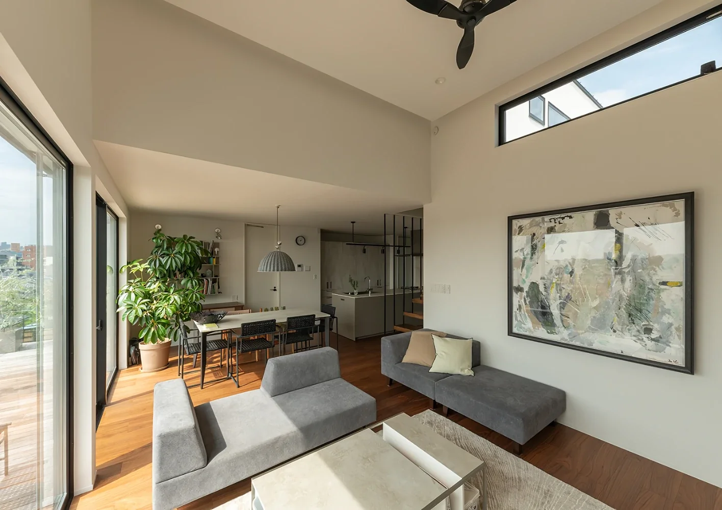 A House with a Deck Opening onto the View