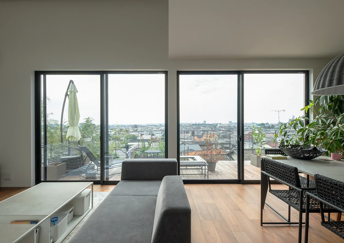 A House with a Deck Opening onto the View