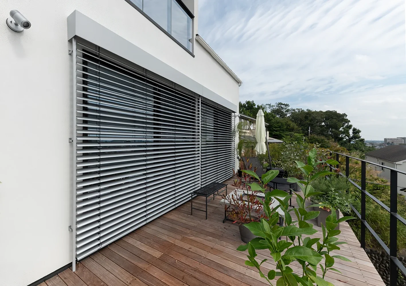 A House with a Deck Opening onto the View