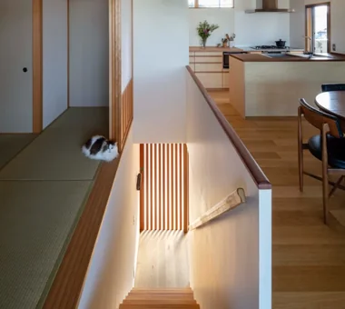 House of Wind - A Residence Where Landscape Is Part of Everyday Life｜House with a Doma｜Custom-built house｜Stairs