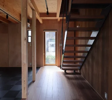 A House in Fushimi, Kyoto｜Industrial Design Residences｜Entrance hall｜Custom-built house
