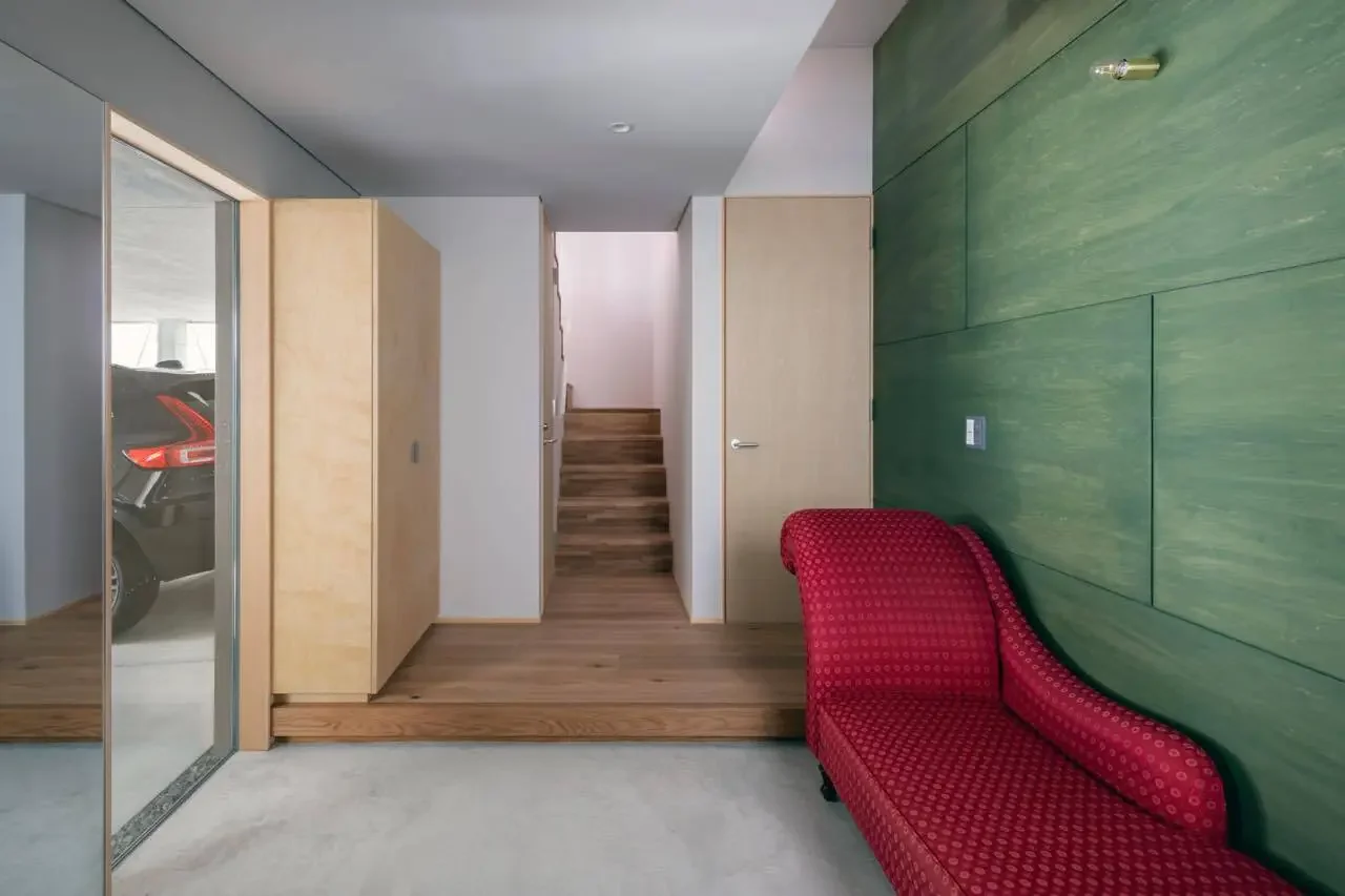 The entrance connects directly to the staircase.