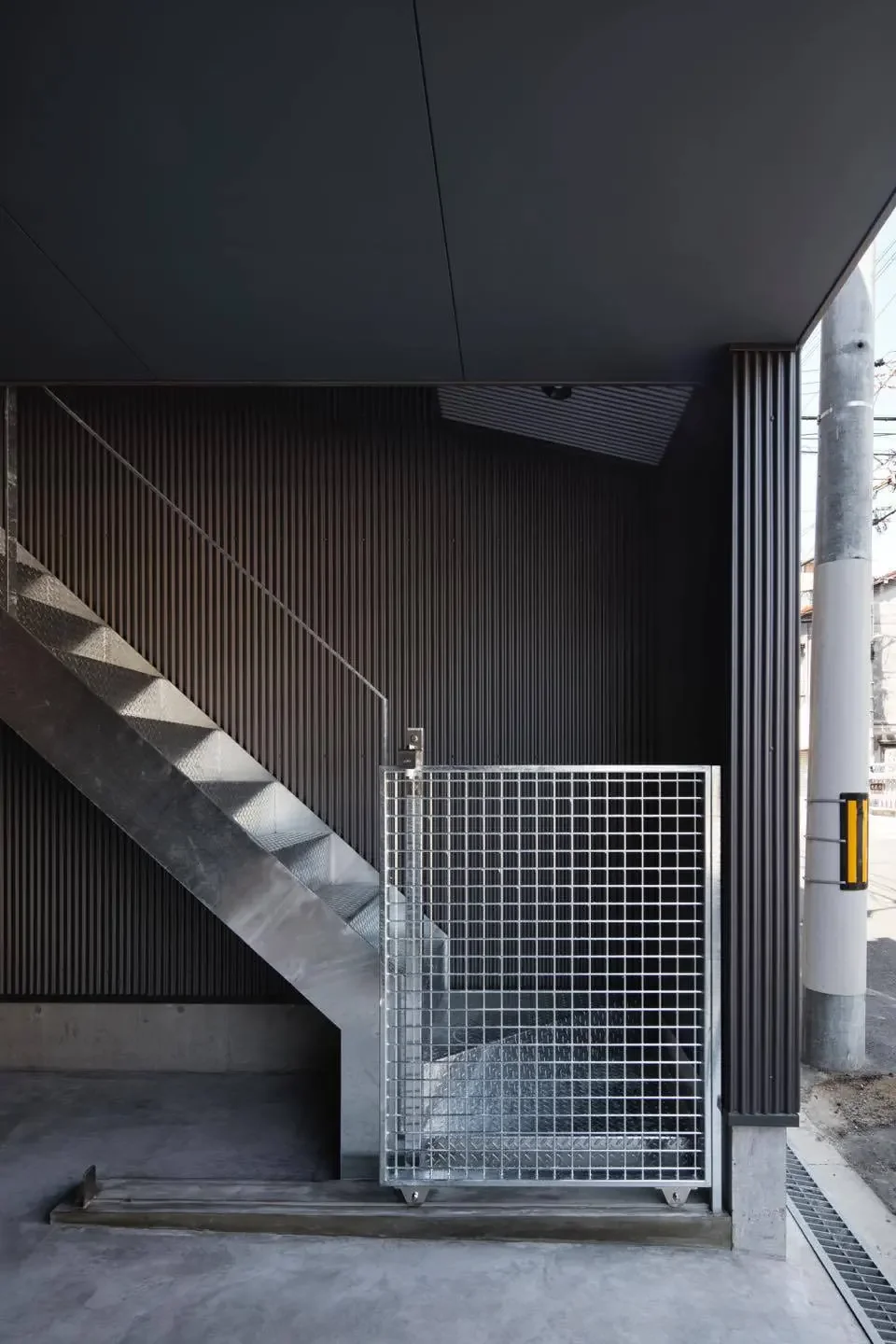 Outdoor staircase to the second-floor entrance