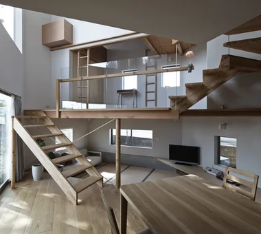 段床三角ボイドの家｜コンテンポラリーデザインの家｜注文住宅｜LDK