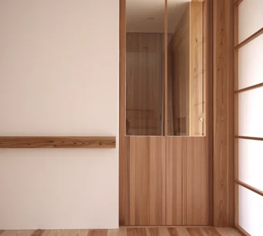 Mikuri House｜带木质框窗户的住宅｜客厅｜定制住宅