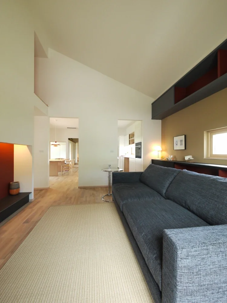 Single-story house inhabited by a chair collector