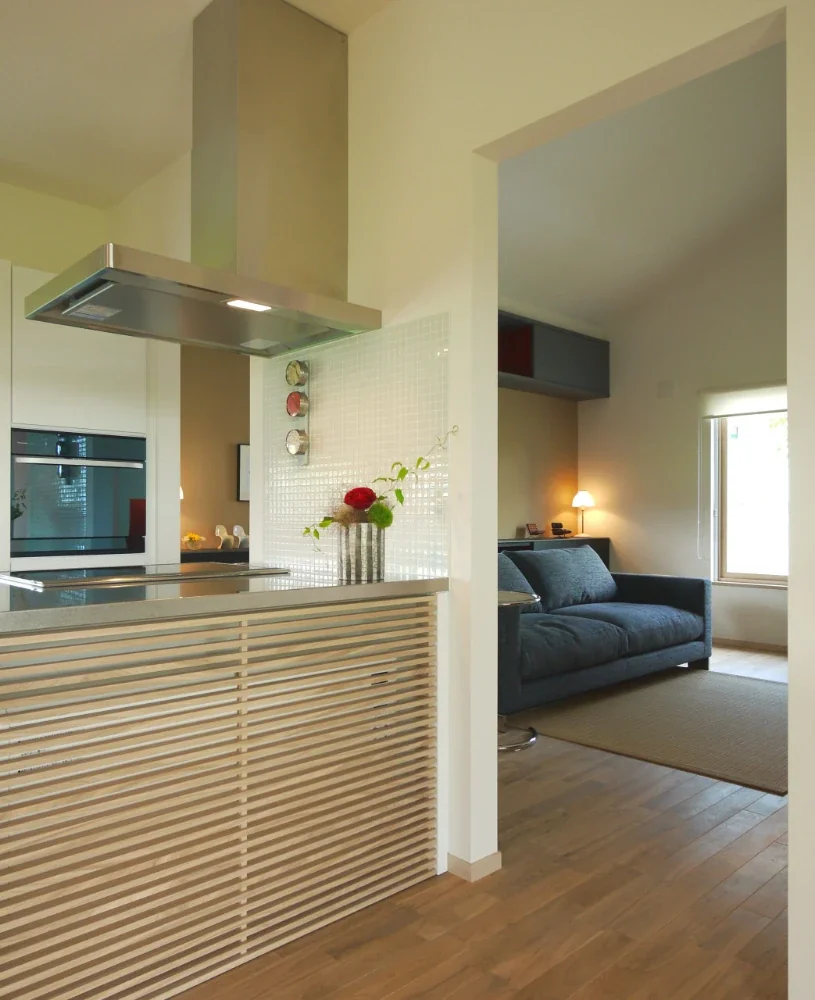 Single-story house inhabited by a chair collector