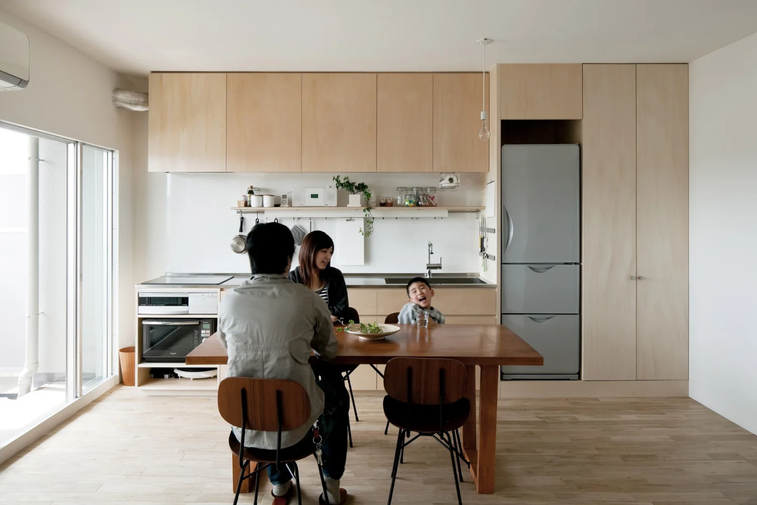 Kitchen fabricated from birch plywood.