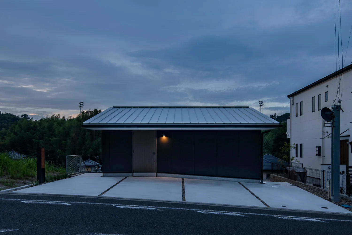 Exterior night view.
