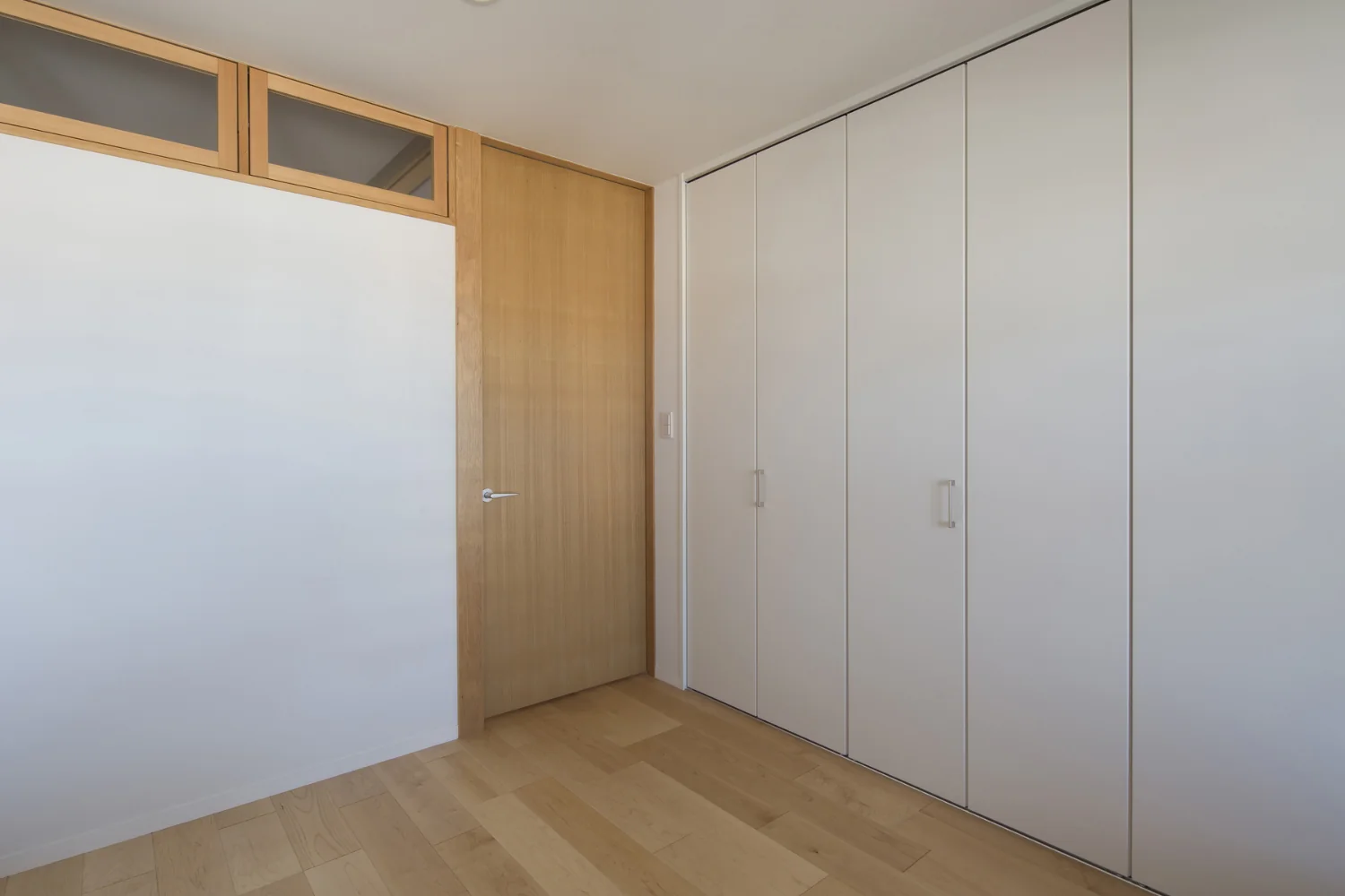 Storage doors are off-the-shelf products, selected to prioritize function and cost efficiency.
