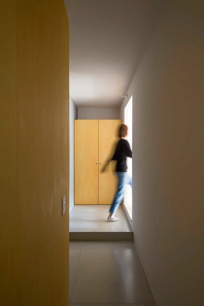 Into the raised living room.