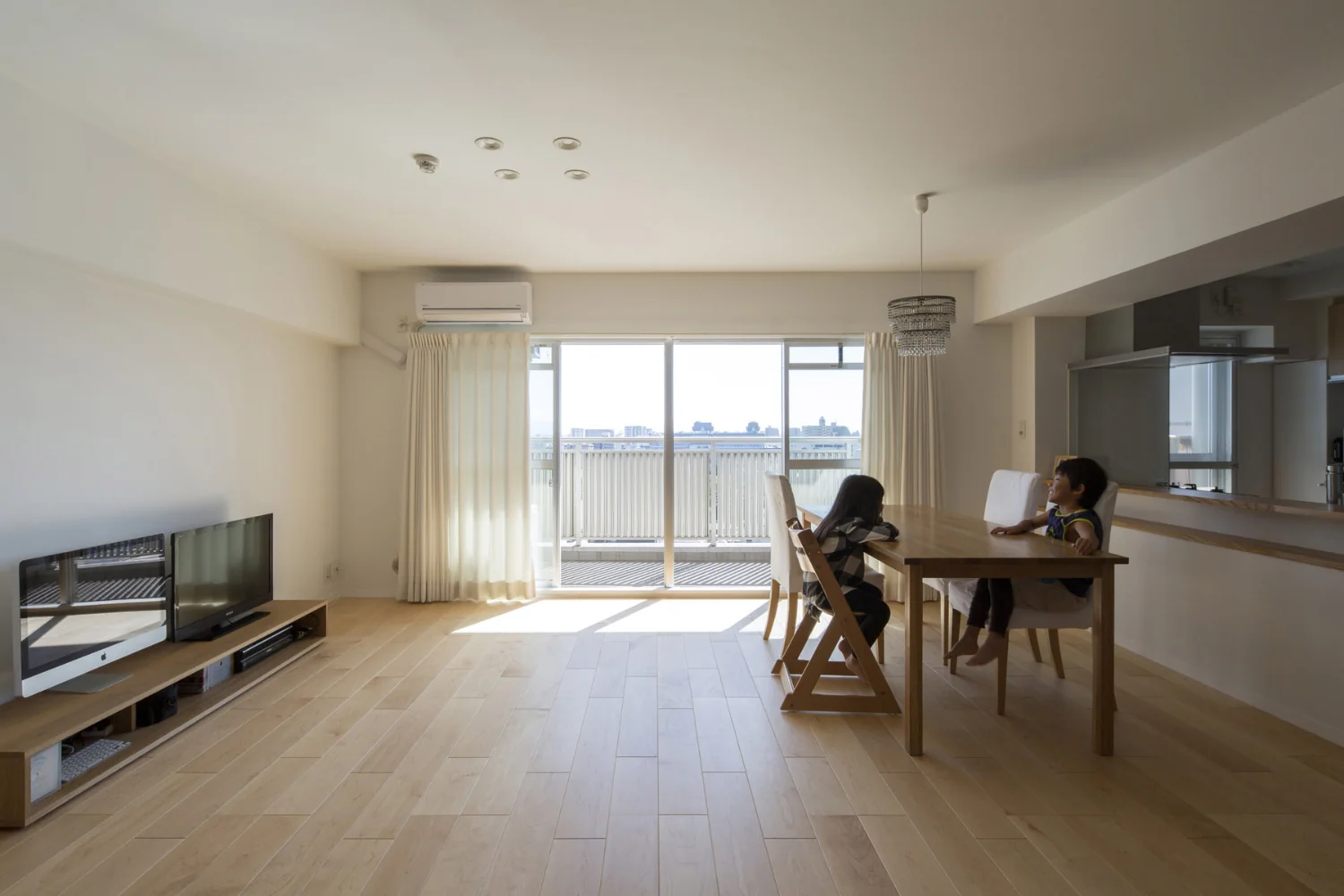 Condominium renovation with natural cross-ventilation.