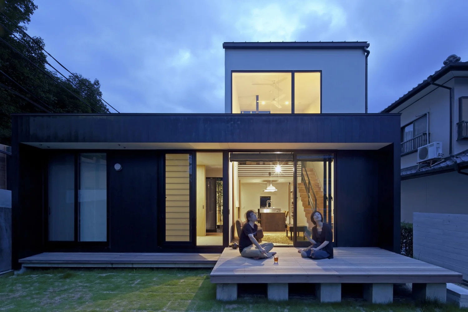 Evening view of the large verandah.