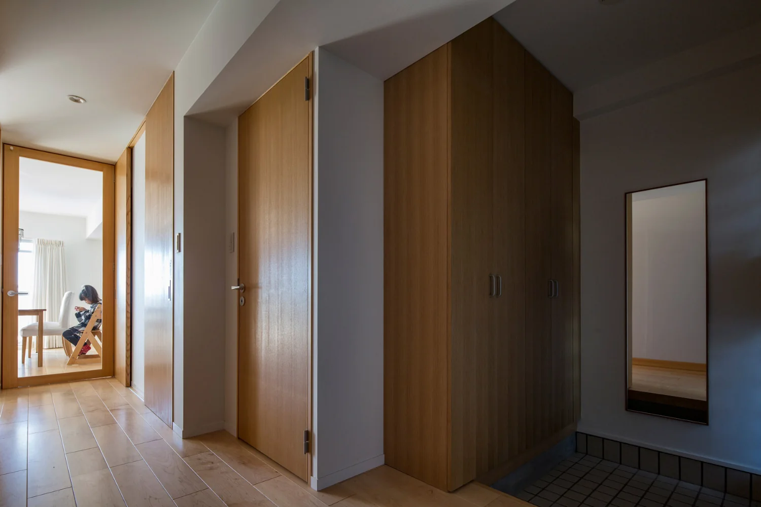 Doors fabricated with oak veneer facing.