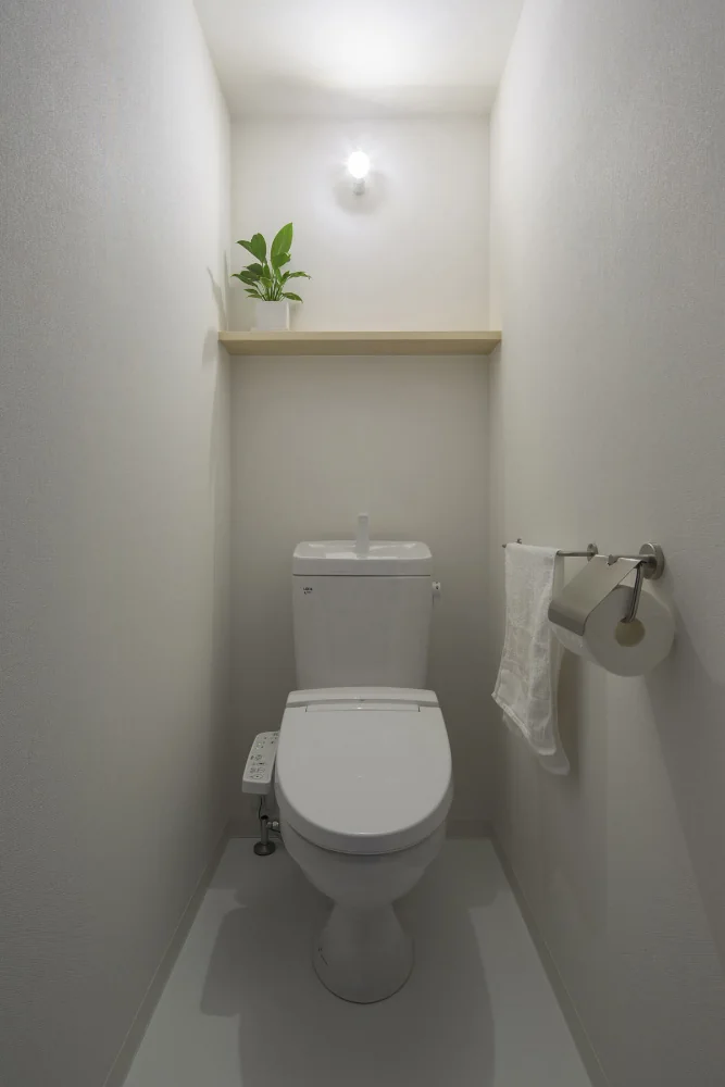 Simple sanitary/wet areas unified in white.