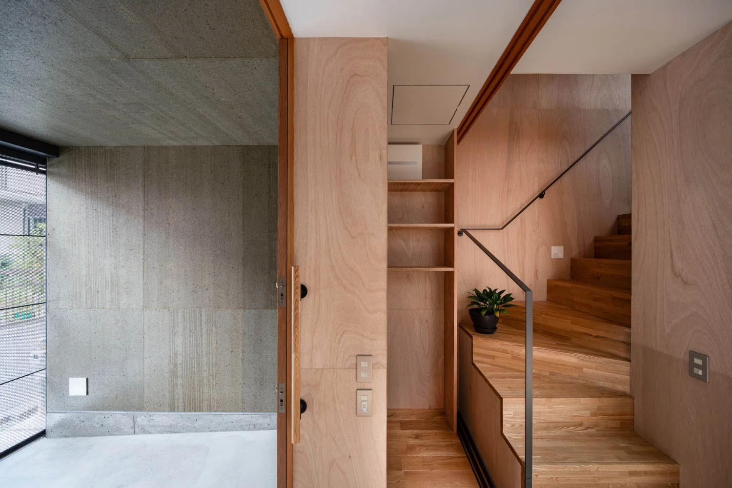 The doma's walls and ceiling are clear-coated cement board.