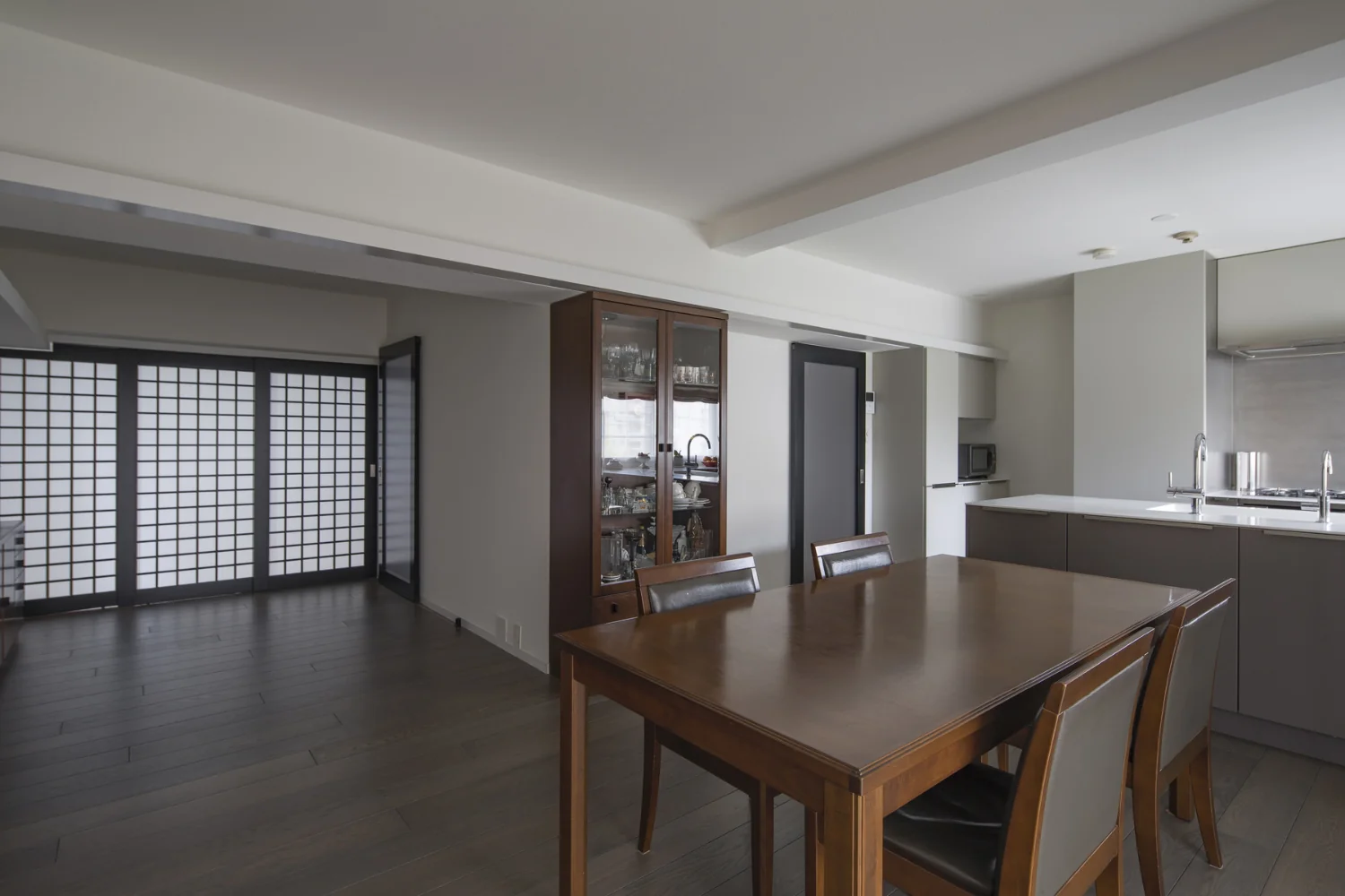 A pocket sliding door allows the space to serve as a private room for guests or, in future, as the master bedroom.