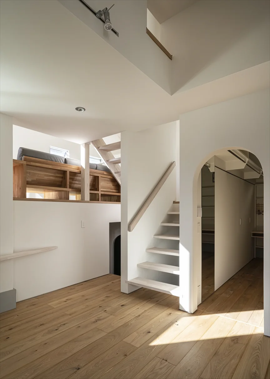 Garage House Featuring a Skip-Floor Design
