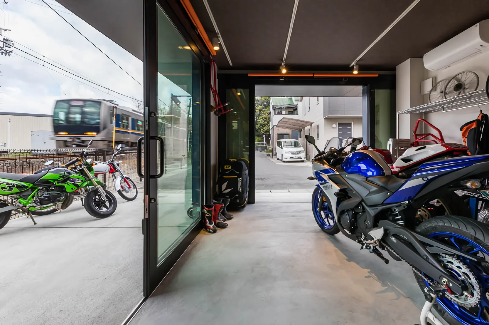 Also functions as a commercial display space visible to passing train passengers.