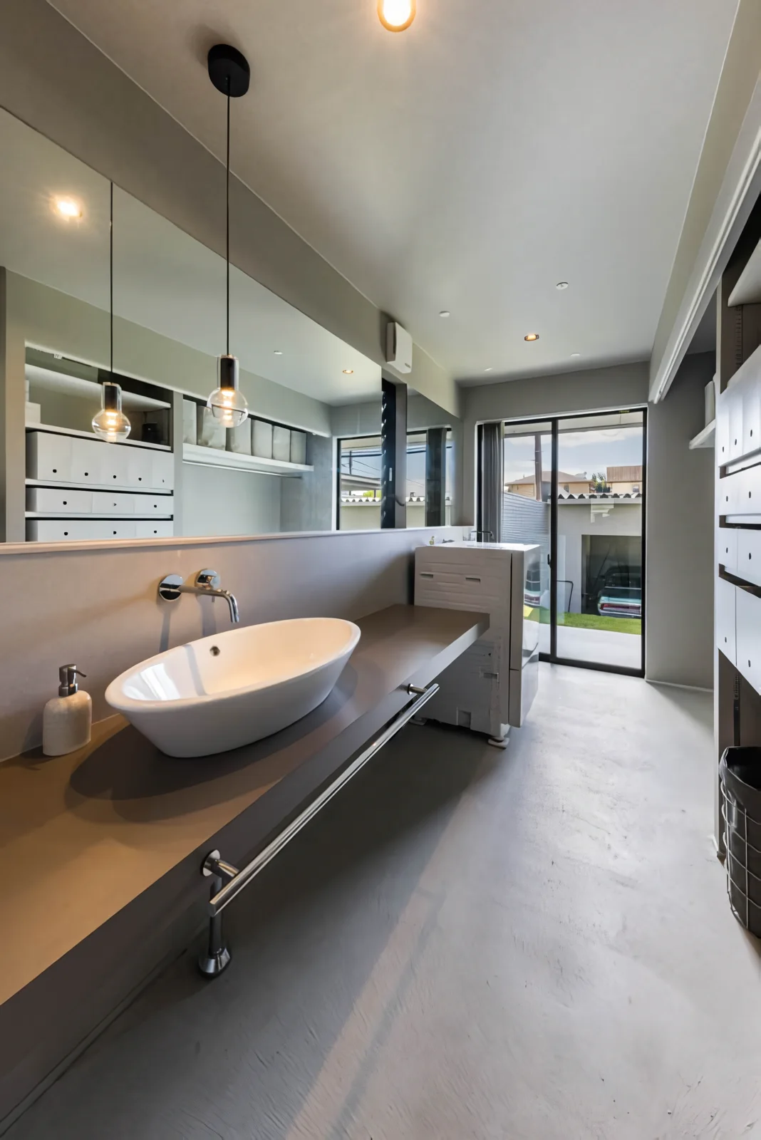 Utility space facing the terrace.