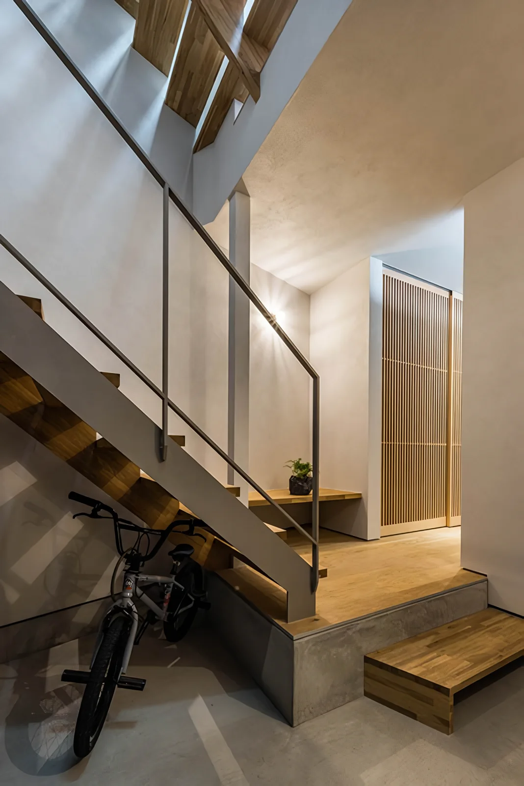 Each zone is gently segmented by skip floors