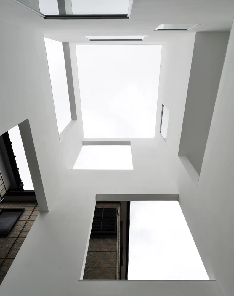 Deliberately randomized openings capture light and frame views