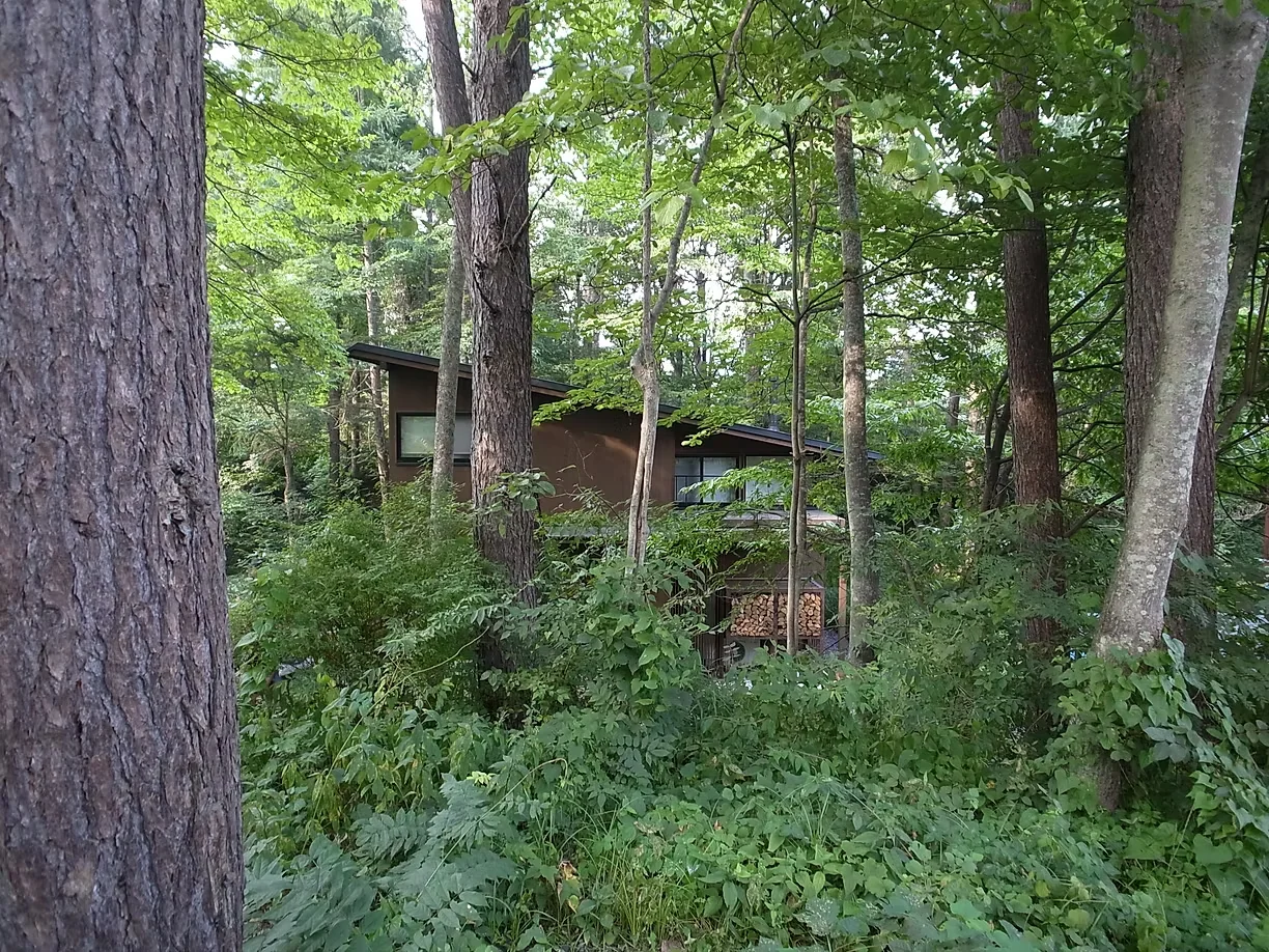A residence quietly immersed in the natural landscape of Karuizawa