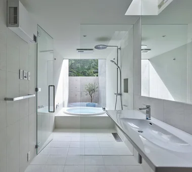 大洞之家｜設有柴薪爐的住宅｜客製化住宅｜洗手間